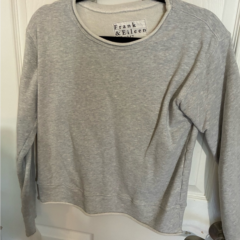 Frank and Eileen James Crop Gray Sweatshirt